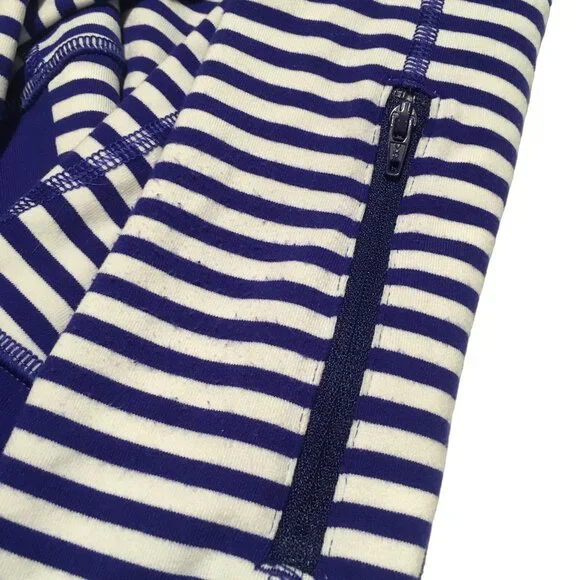 Lululemon In Stride Jacket Pigment Blue White Narrow Bold Stripe Women Size 4 - Picture 14 of 16